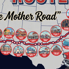 Detailed Image of Back of Centennial 100 Year Anniversary Route 66 Tshirt Design.