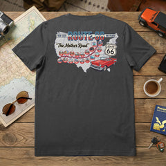 Back View of Limited Edition Route 66 Centennial 100 Year Anniversary Charcoal T-Shirt