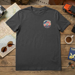 Front View of Limited Edition Route 66 Centennial 100 Year Anniversary Charcoal T-Shirt