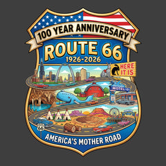 Route 66 – 100 Year Anniversary - Shield Edition T-Shirt