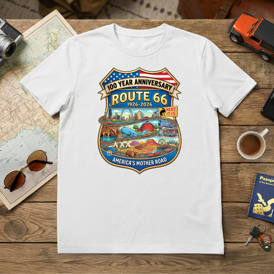 Route 66 – 100 Year Anniversary - Shield Edition T-Shirt