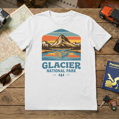 Glacier – Retro Mountain Emblem T-Shirt