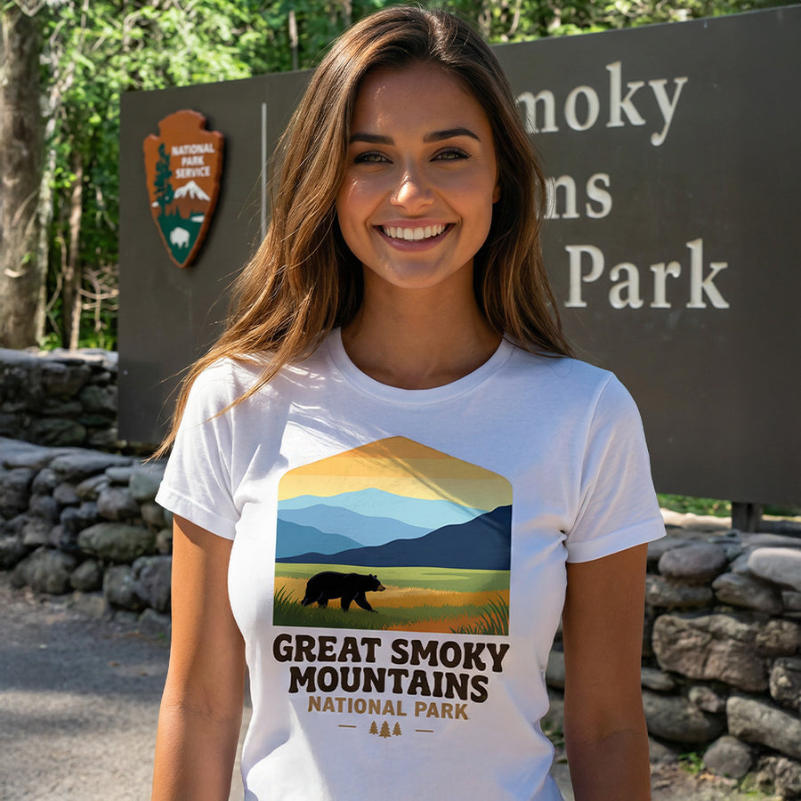 GSMNP – Black Bear Badge T-Shirt