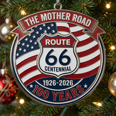 Decorative Route 66 Commemorative 100 Year Anniversary 1926-2026 Metal Collectible Ornament .