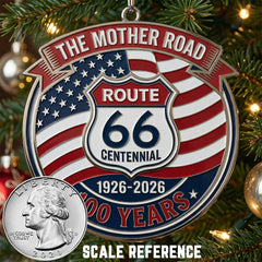 Decorative Route 66 Commemorative 100 Year Anniversary 1926-2026 Metal Collectible Ornament .