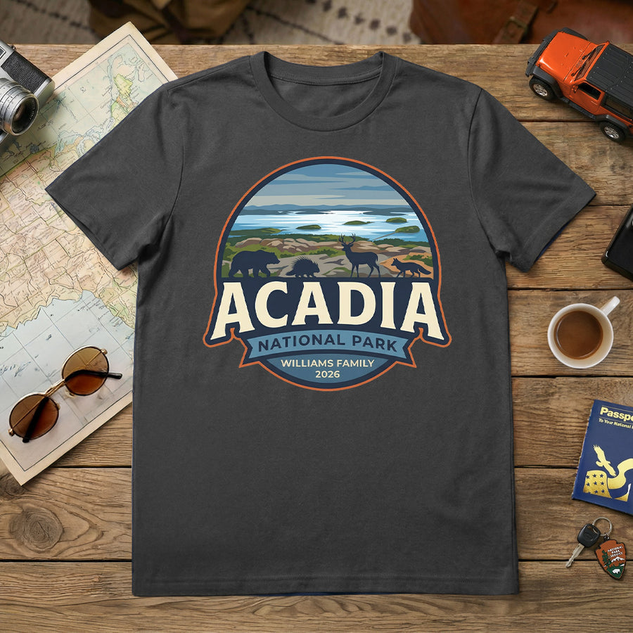 Acadia – Circular Badge -  Personalized T-Shirt