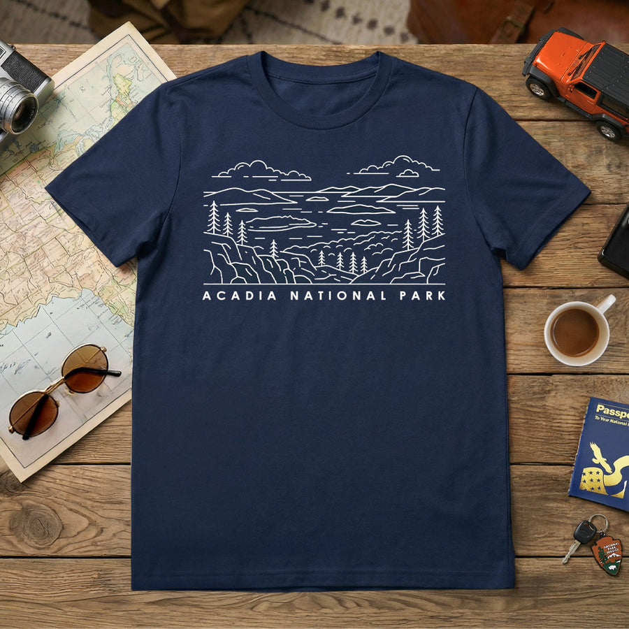 Acadia - Shoreline Sketch T-Shirt