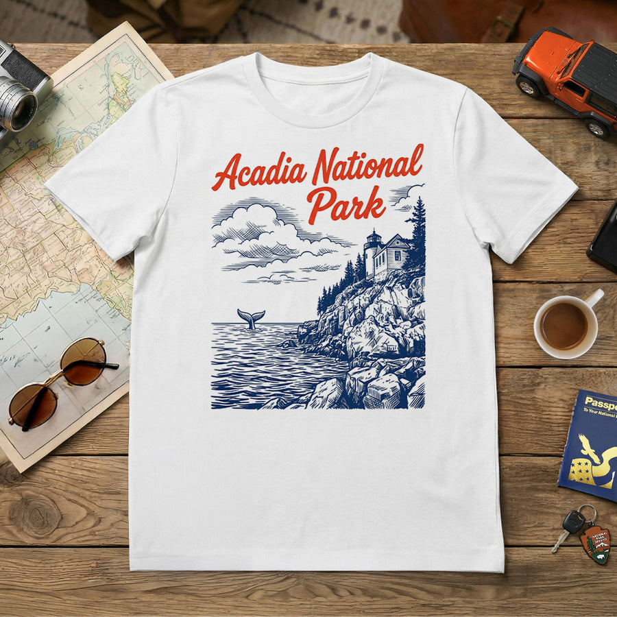 Acadia – Bass Harbor Whale T-Shirt