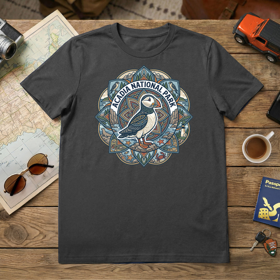 Acadia – Puffin Mandala -  T-Shirt