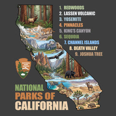 California National Parks - Map - T-Shirt