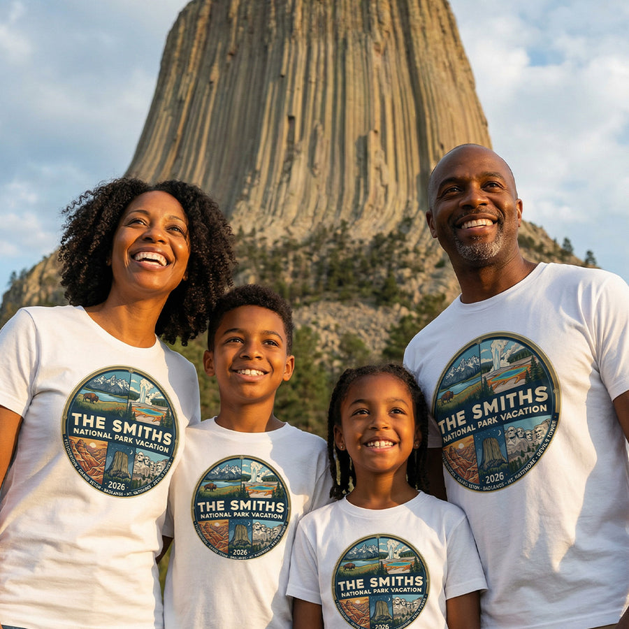 Badlands to Yellowstone - Circle - Personalized T-Shirt