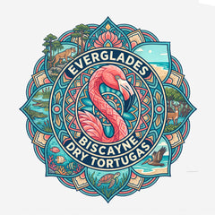 Florida National Parks - Flamingo Mandala - T-Shirt