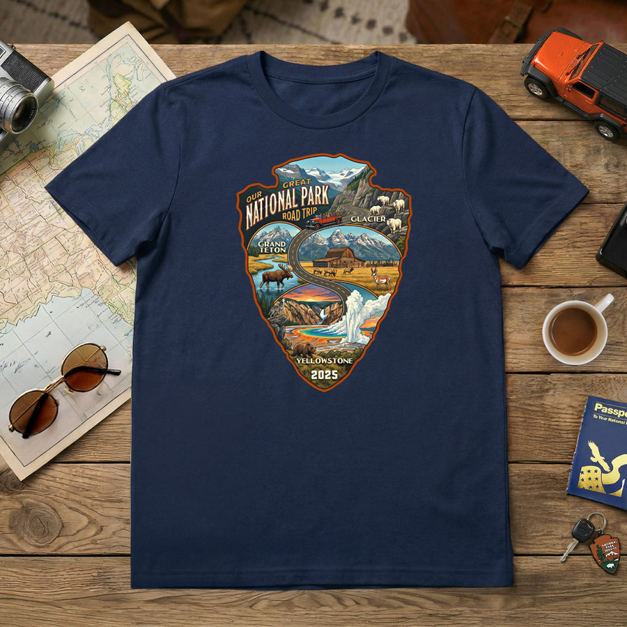 Glacier-Yellowstone-Teton – Road Trip – Personalized T-Shirt