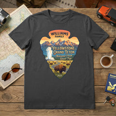 Grand Teton and Yellowstone - Golden Hour - Personalized T-Shirt