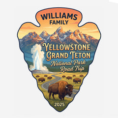 Grand Teton and Yellowstone - Golden Hour - Personalized T-Shirt