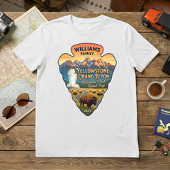 Grand Teton and Yellowstone - Golden Hour - Personalized T-Shirt