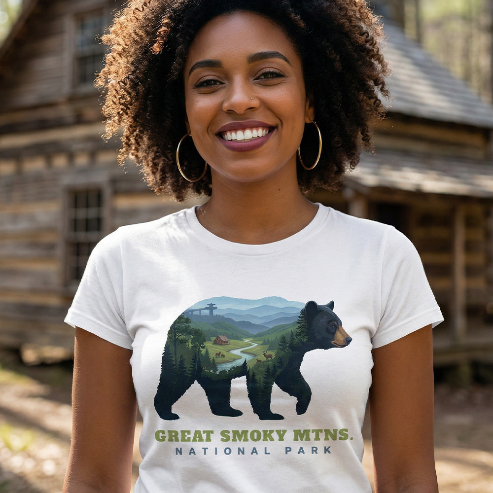 GSMNP – Cades Cove Bear Mashup T-Shirt