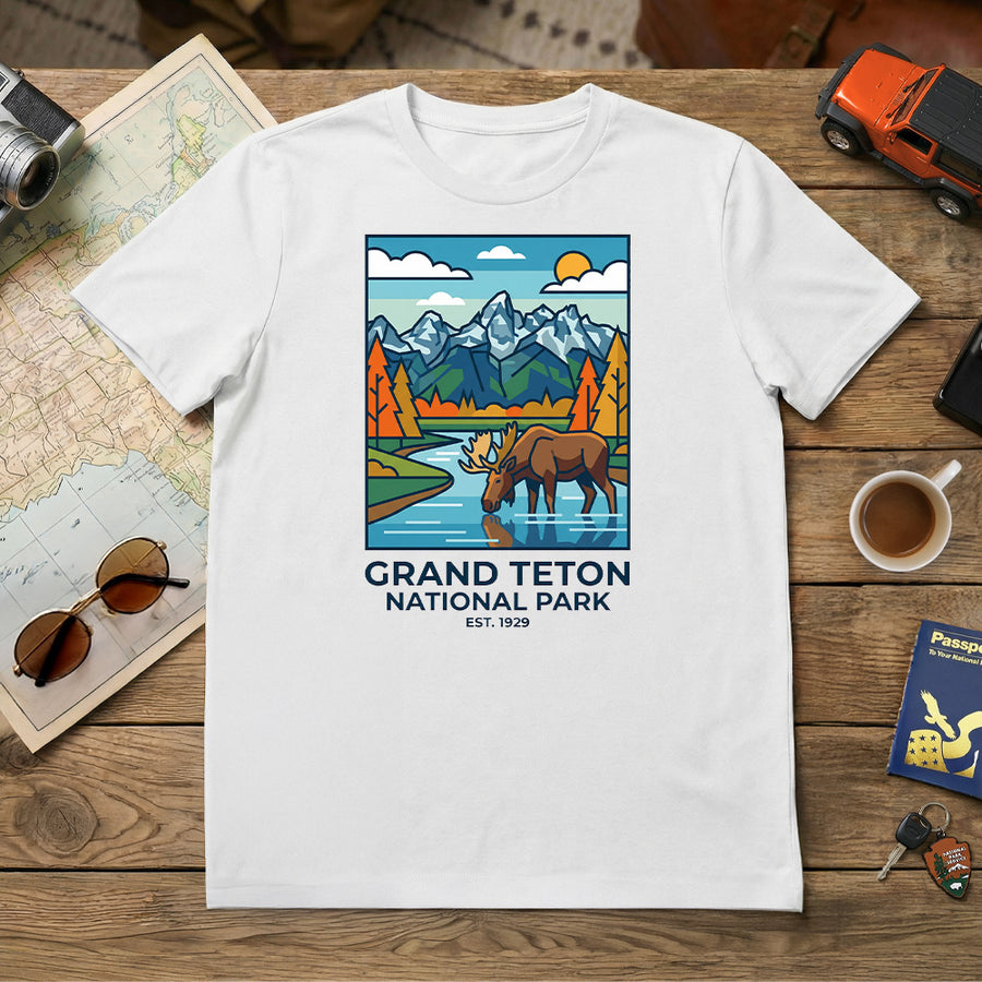 Grand Teton – Moose Mosaic - T-Shirt