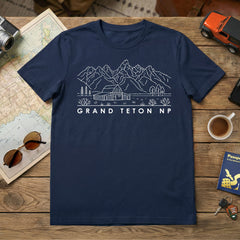 Grand Teton - Mormon Row Sketch T-Shirt