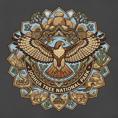 Joshua Tree – Redtail Hawk Mandala - T-Shirt