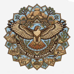Joshua Tree – Redtail Hawk Mandala - T-Shirt