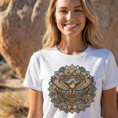 Joshua Tree – Redtail Hawk Mandala - T-Shirt