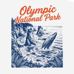 Olympic – Cape Flattery Retro Humpback - T-Shirt
