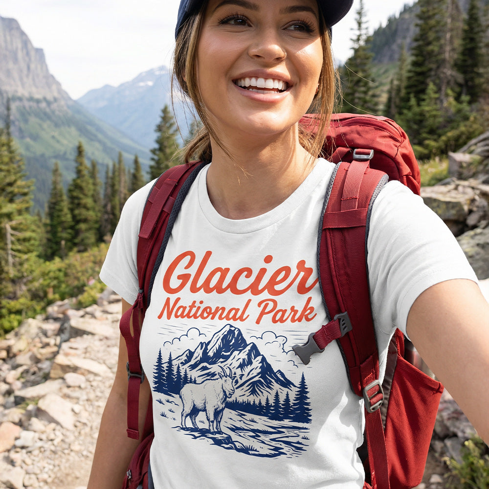 Glacier – Retro Mountain Goat T-Shirt