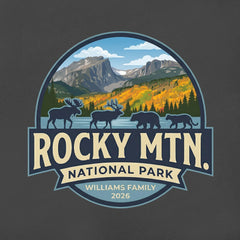Rocky Mountain – Circular Badge -  Personalized T-Shirt