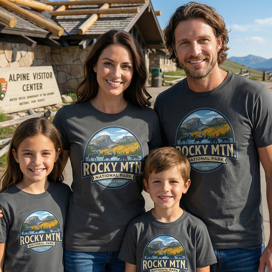 Rocky Mountain – Circular Badge -  Personalized T-Shirt