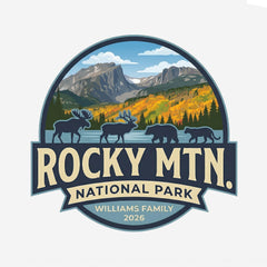 Rocky Mountain – Circular Badge -  Personalized T-Shirt