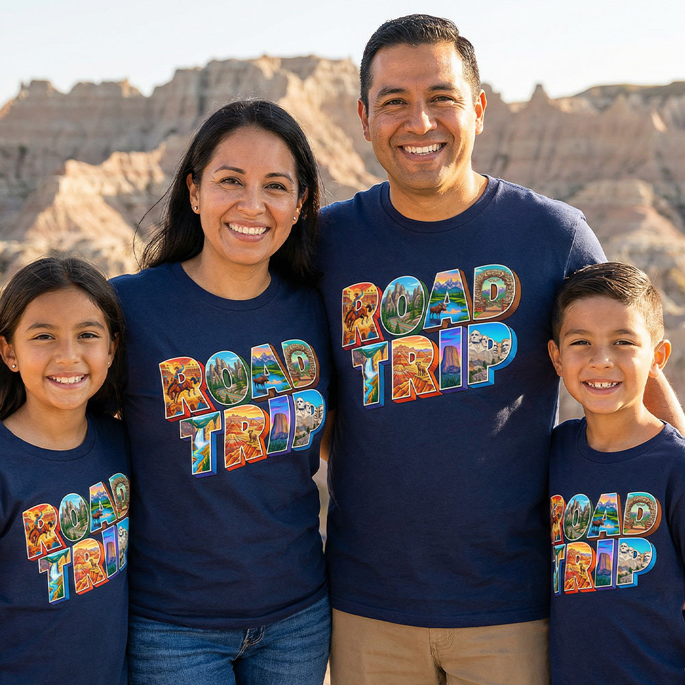 Badlands to Yellowstone - Vibrant Road Trip - Personalized T-Shirt