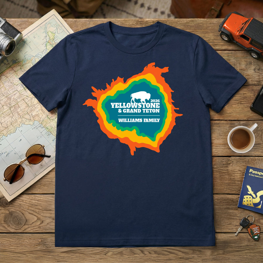 Grand Teton and Yellowstone - Prismatic - Personalized T-Shirt
