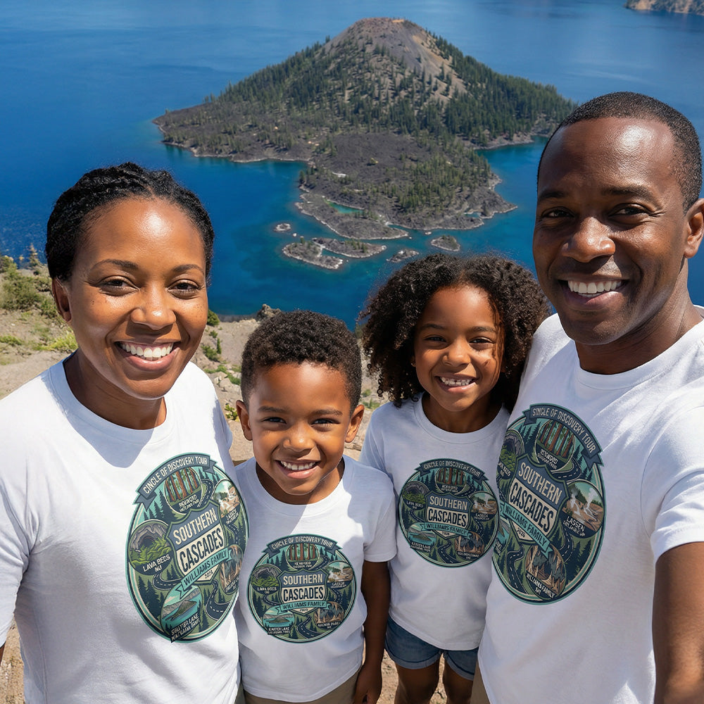 Southern Cascades - Circle Badge - Personalized T-Shirt