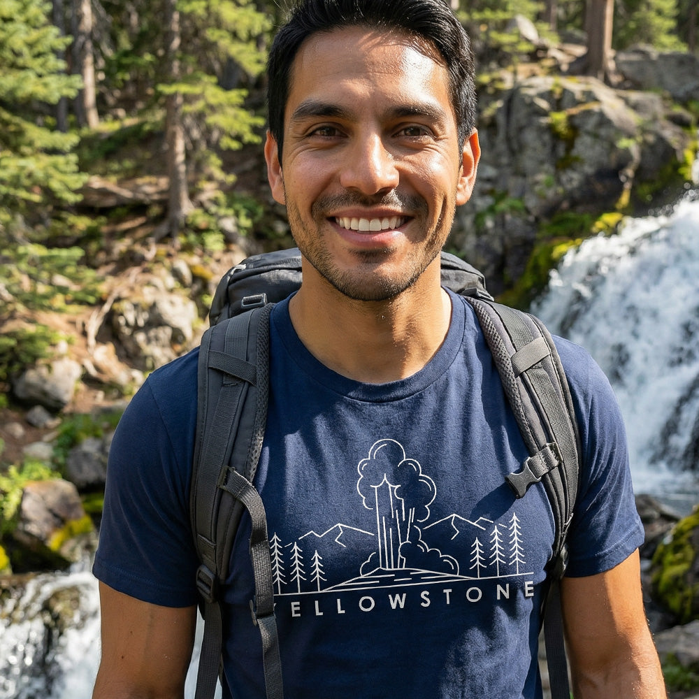 Yellowstone - Geyser Sketch T-Shirt