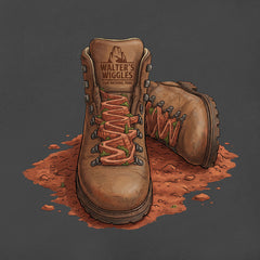 Zion National Park Walter's Wiggles Hiking Boot T-shirt Detail on Charcoal