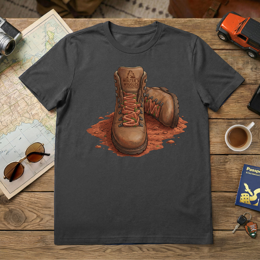 Zion National Park Walter's Wiggles Hiking Boot Charcoal T-Shirt