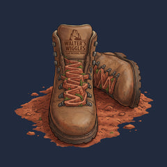 Zion National Park Walter's Wiggles Hiking Boot T-shirt Detail on Navy