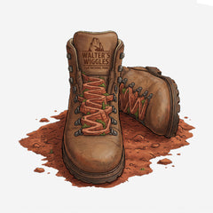 Zion National Park Walter's Wiggles Hiking Boot T-shirt Detail on White