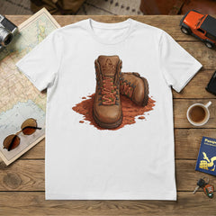 Zion National Park Walter's Wiggles Hiking Boot White T-Shirt